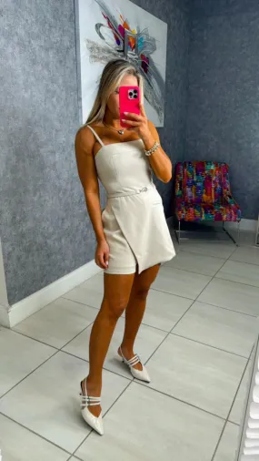 7880 Belted wrap skirt romper