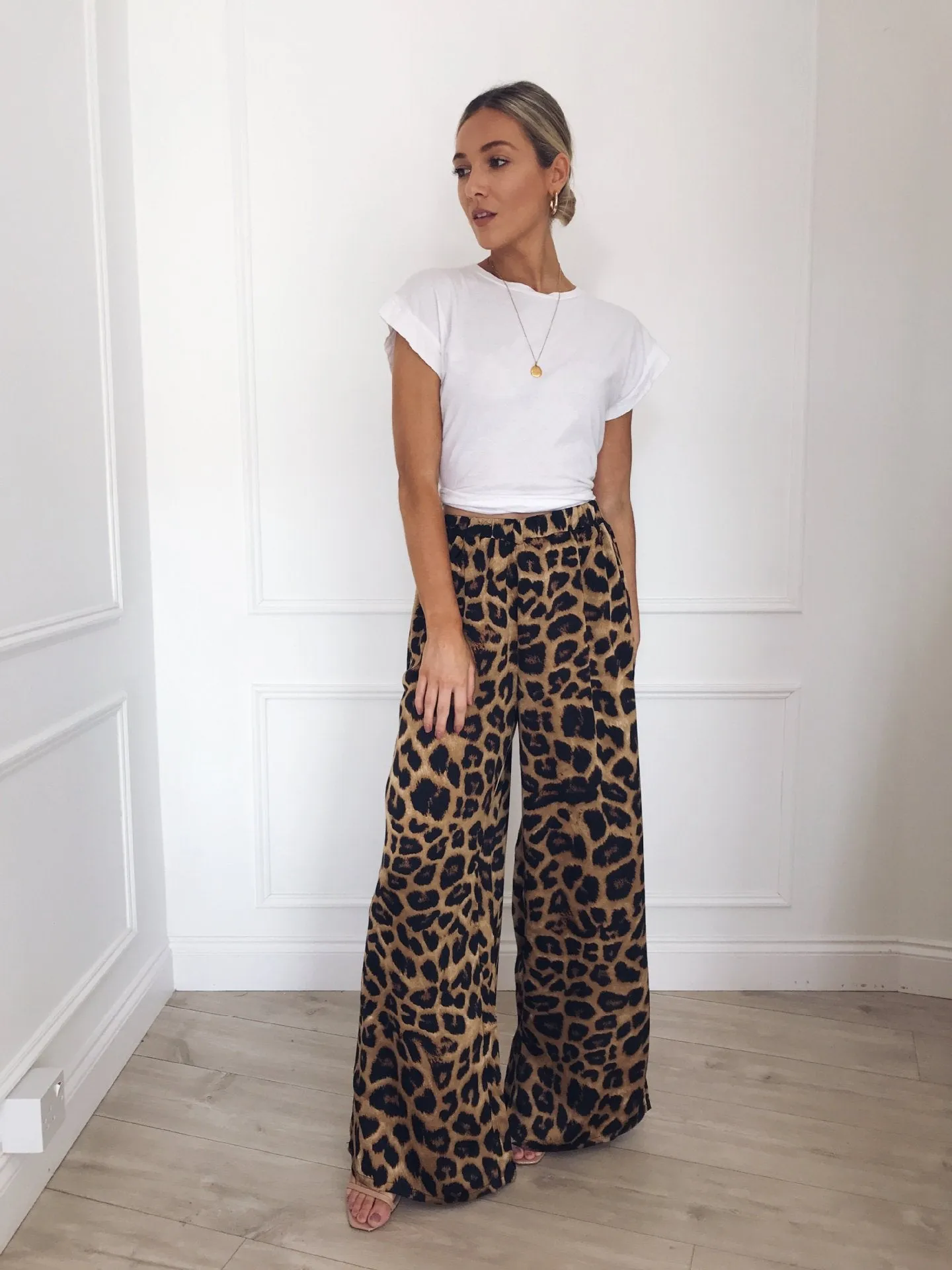Animal Print Wide Leg Pants