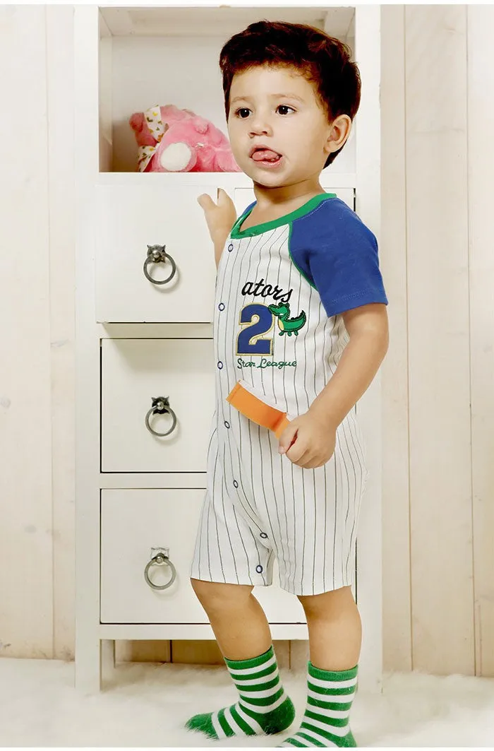 Baby Romper Alligators 02 Baseball League Romper