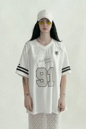 Badblood Crochet 91 Football Jersey Large Fit White