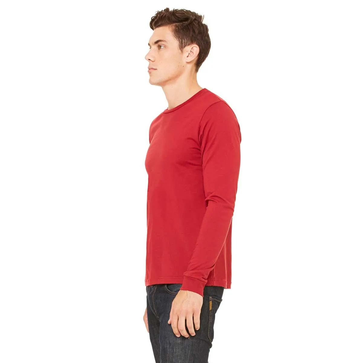Bella   Canvas Men's Cardinal Jersey Long-Sleeve T-Shirt