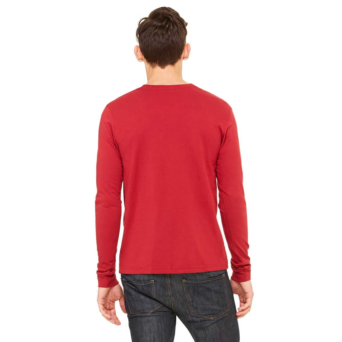 Bella   Canvas Men's Cardinal Jersey Long-Sleeve T-Shirt