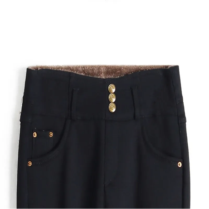 Best Gift for Her - Women's Thickened Warm High Waist Stretch Black Tight Trousers