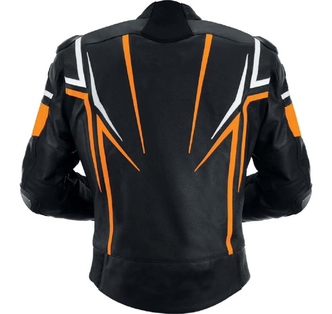 BESTZO Men's Motorcycle Real Leather Biker Motorbike Jacket Black