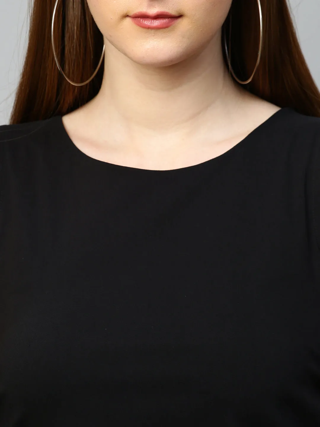 Black top with white pants cord set