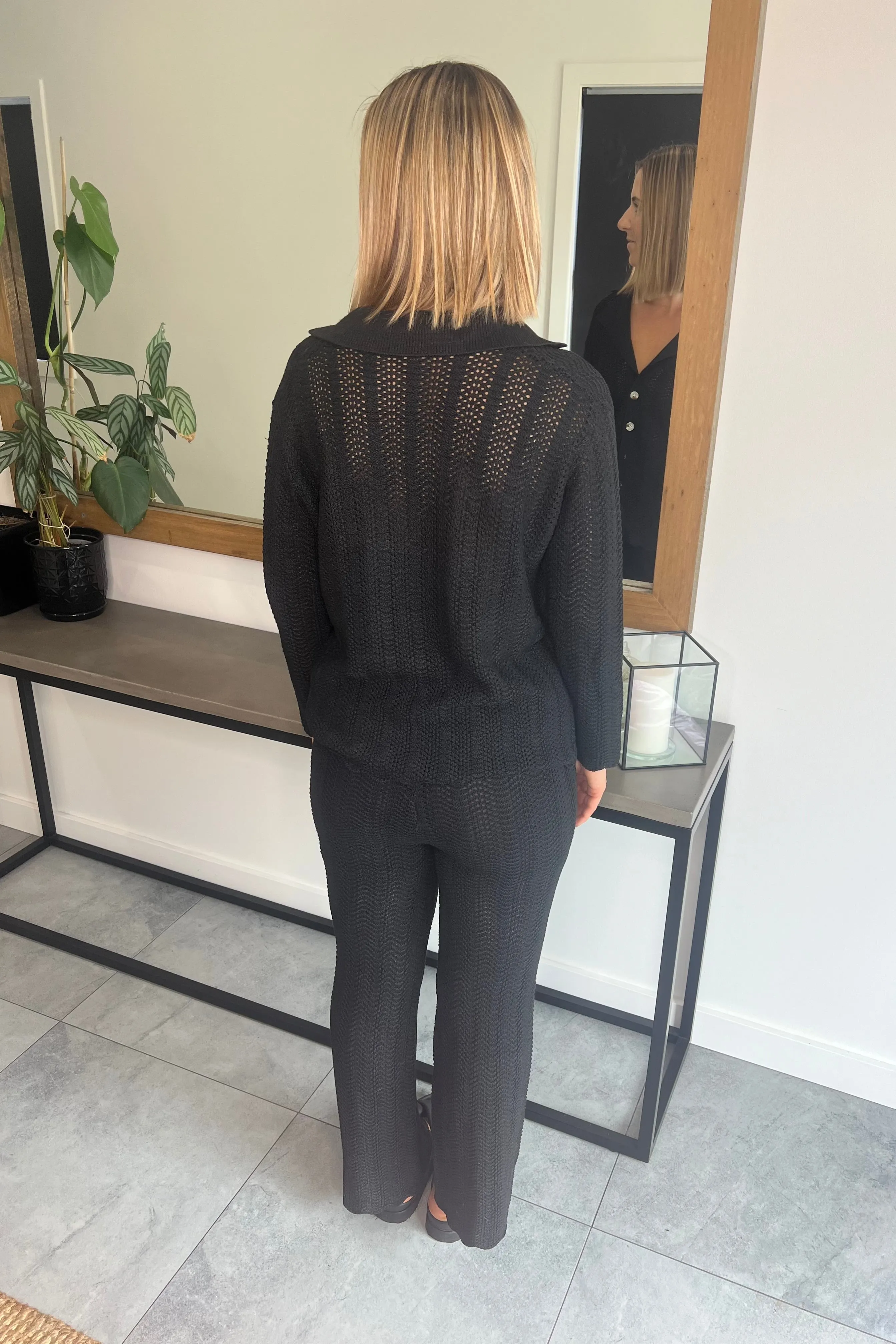 Blake Knitted Pant Set - Black