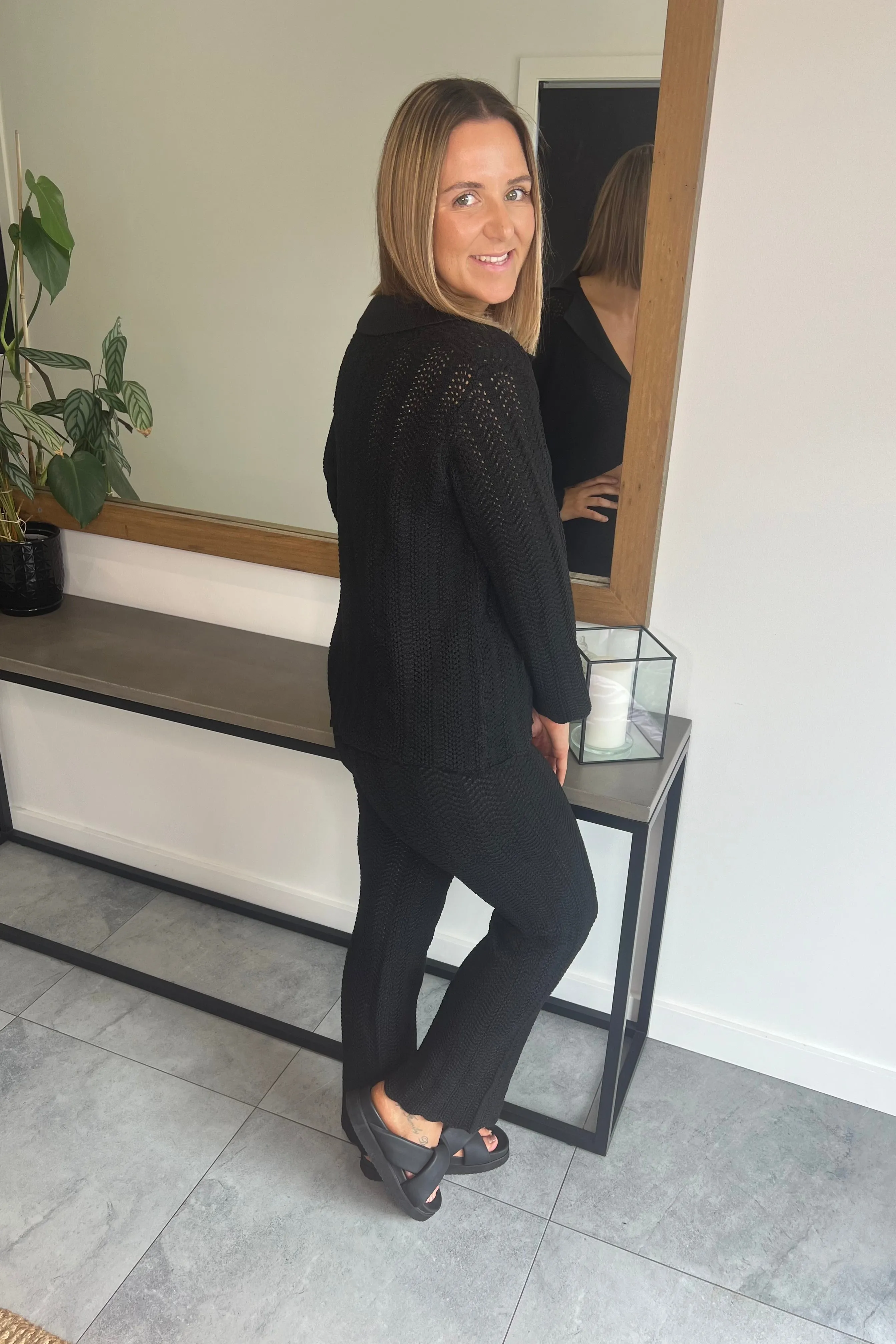 Blake Knitted Pant Set - Black