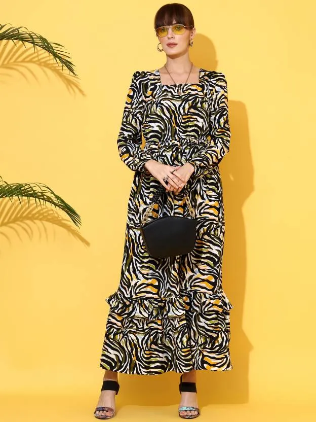 Bold Blossom Fit and Flare Dress