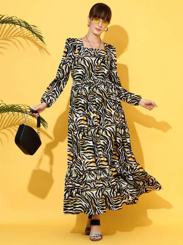 Bold Blossom Fit and Flare Dress