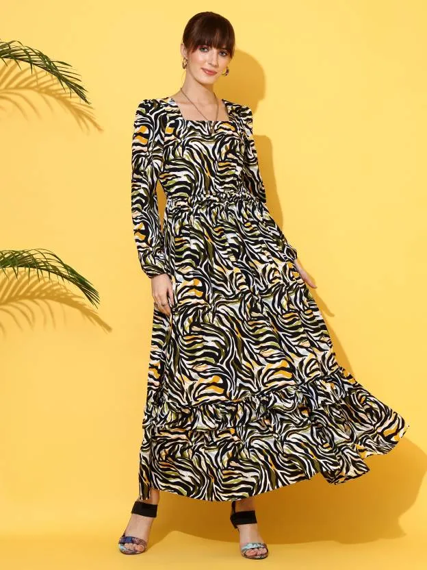 Bold Blossom Fit and Flare Dress