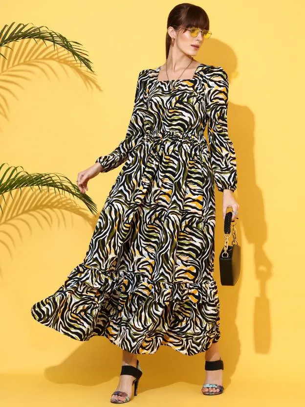 Bold Blossom Fit and Flare Dress