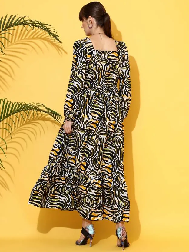 Bold Blossom Fit and Flare Dress