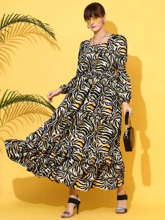 Bold Blossom Fit and Flare Dress