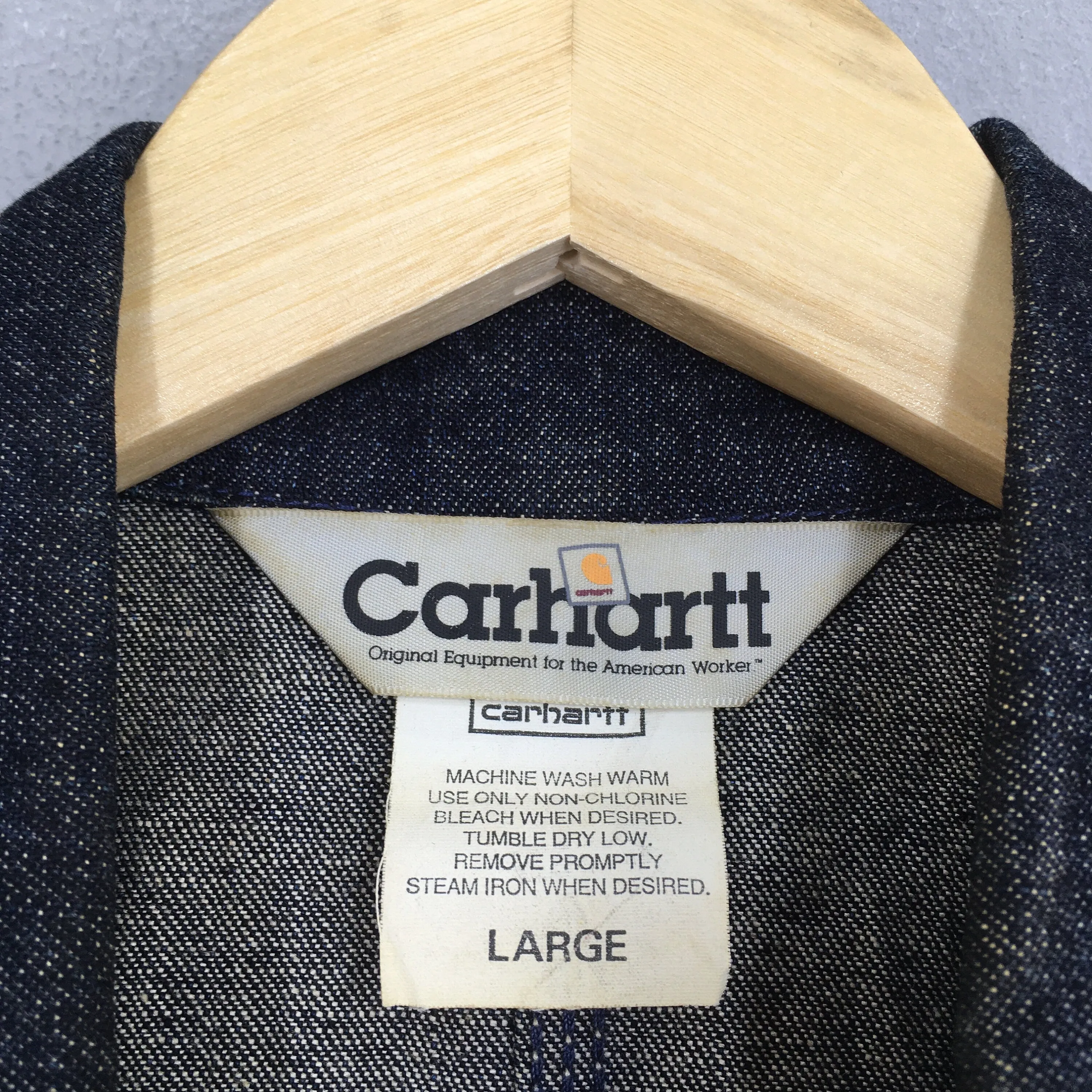 Carhartt Indigo Blue Jeans Workwear Jacket Large