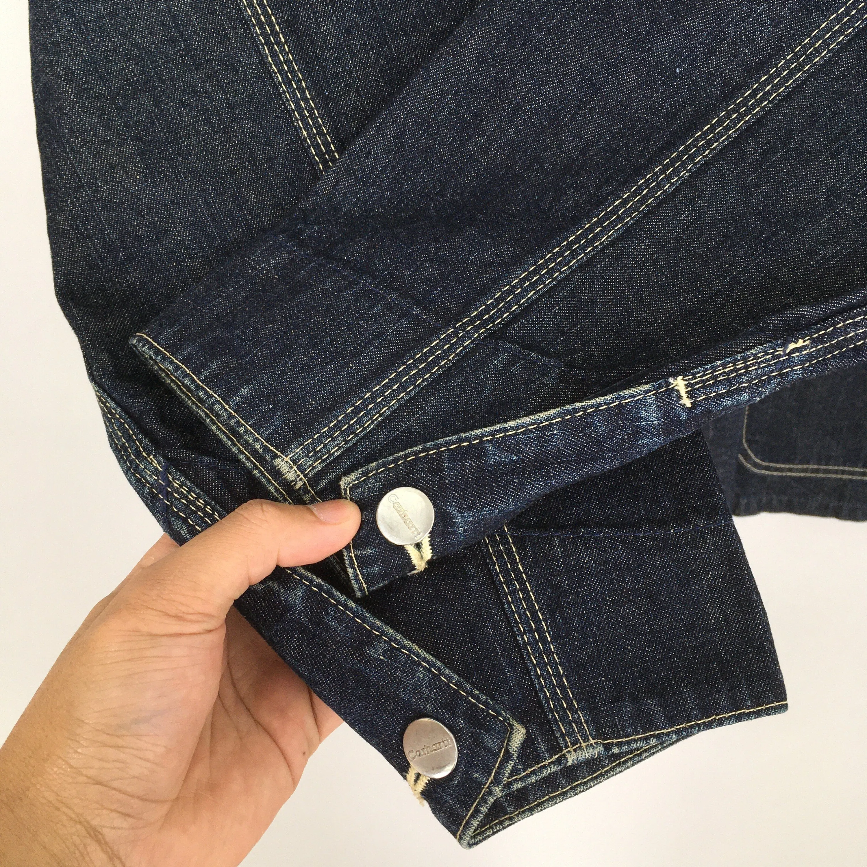 Carhartt Indigo Blue Jeans Workwear Jacket Large