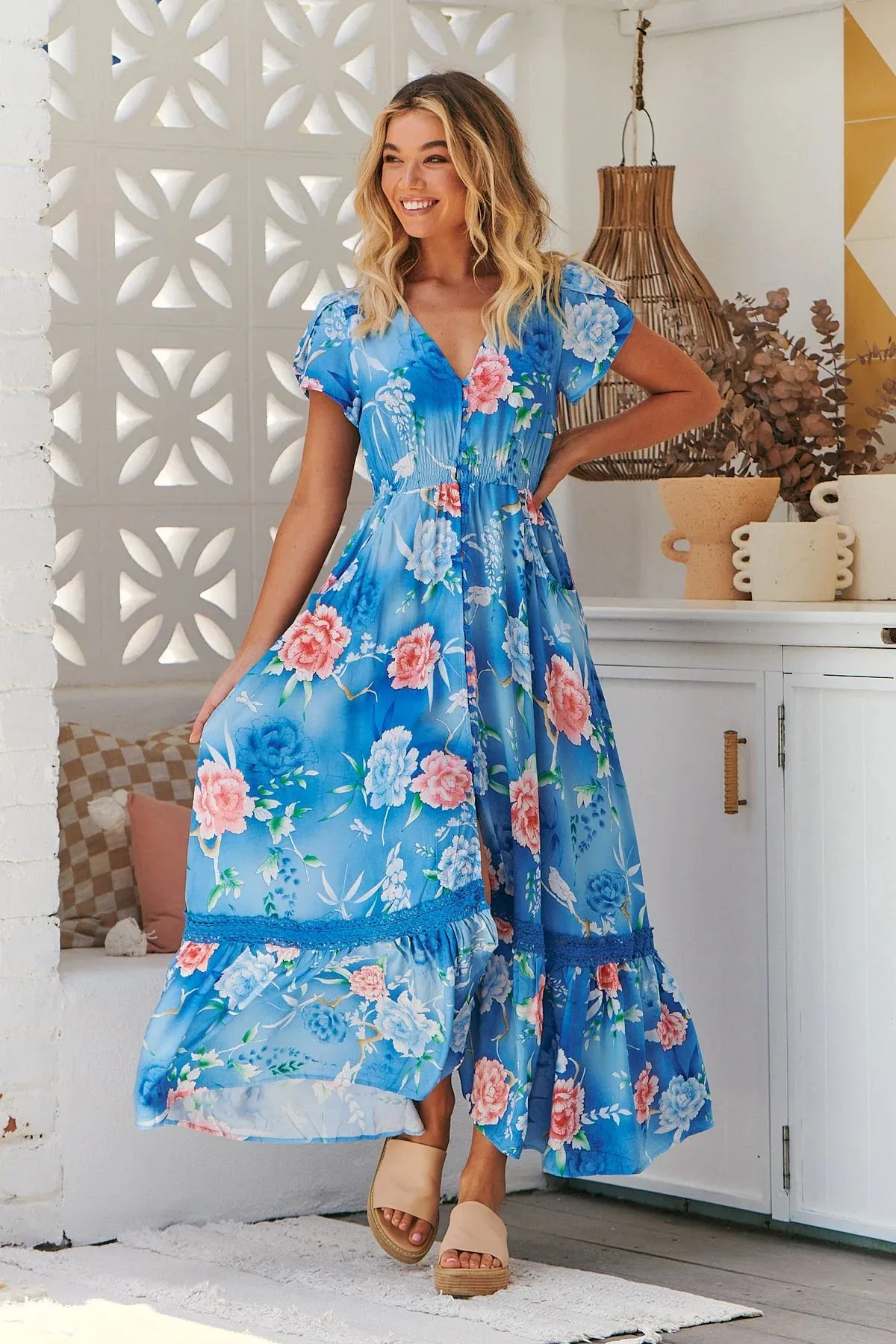 Carmen Maxi Dress: Santorina Print