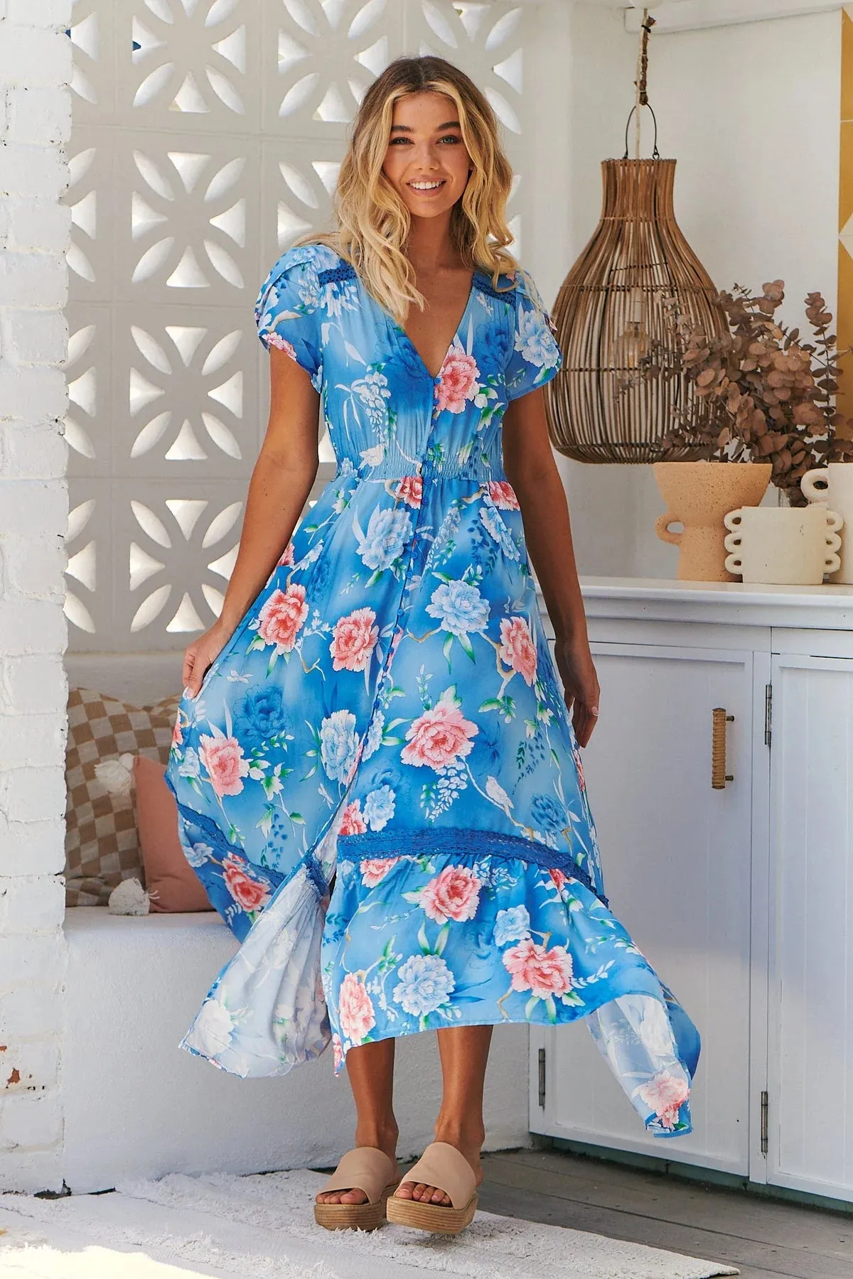 Carmen Maxi Dress: Santorina Print