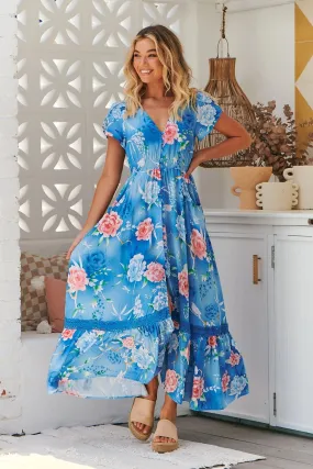 Carmen Maxi Dress: Santorina Print
