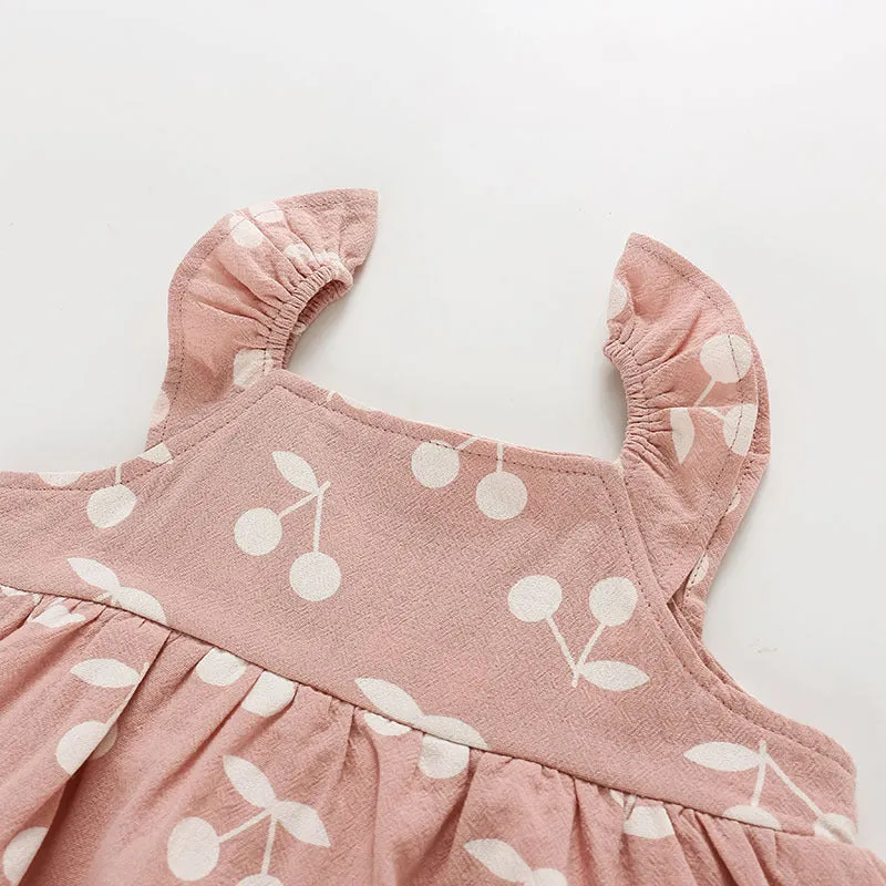 Cherry Print Hat & Romper Set