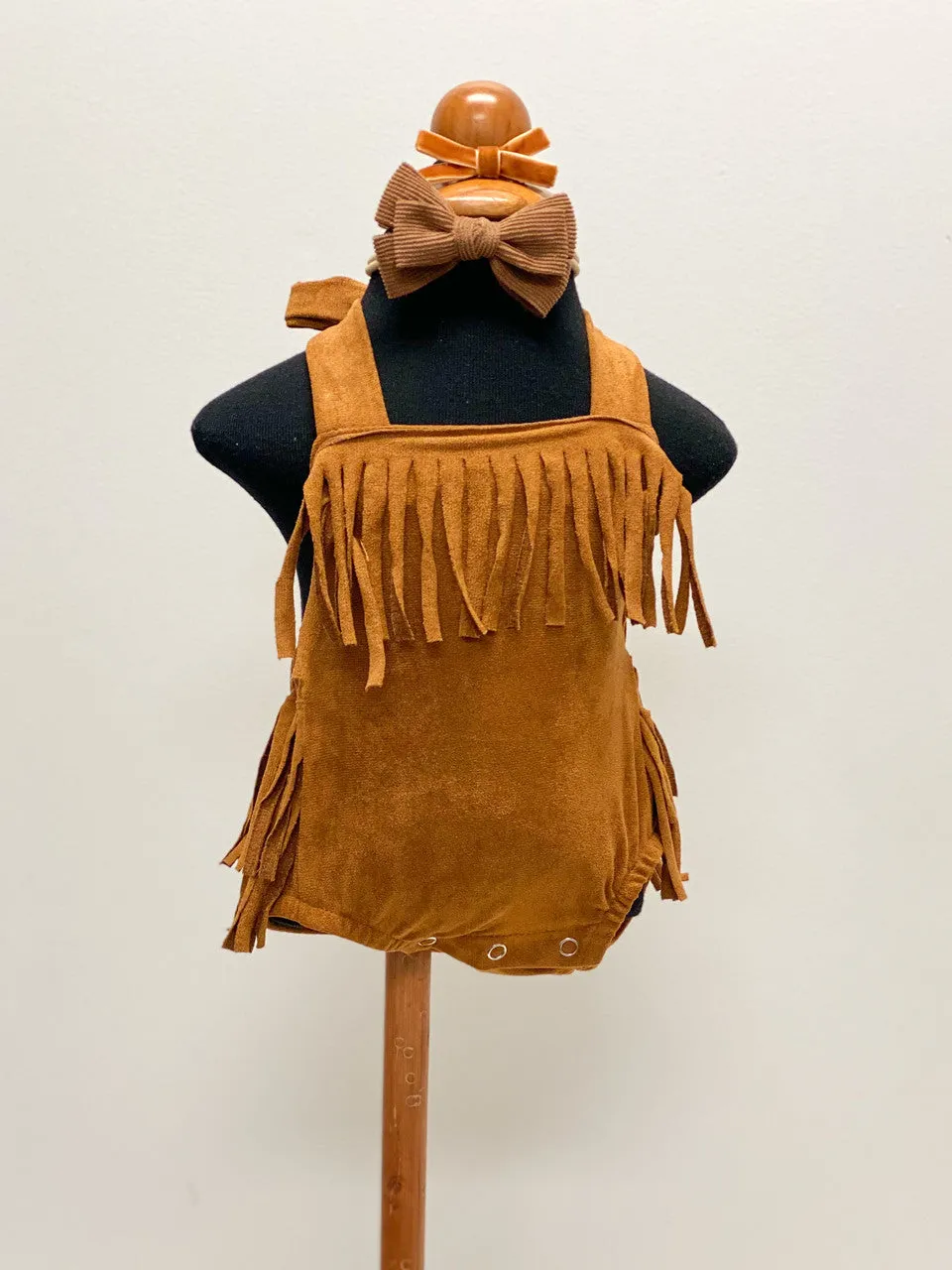 Chocolate Fringe Infant Romper