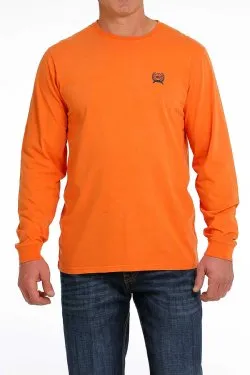 Cinch Men's Premium Authentic Orange Long Sleeve T-Shirt