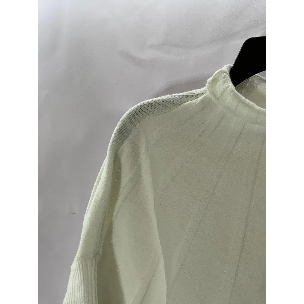 COMMENSE Women's Off-White Piping Mock-Neck Long Sleeve Knit Top SZ XS(US2)