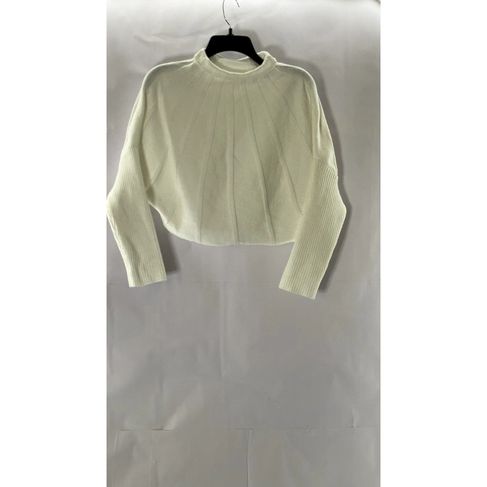 COMMENSE Women's Off-White Piping Mock-Neck Long Sleeve Knit Top SZ XS(US2)