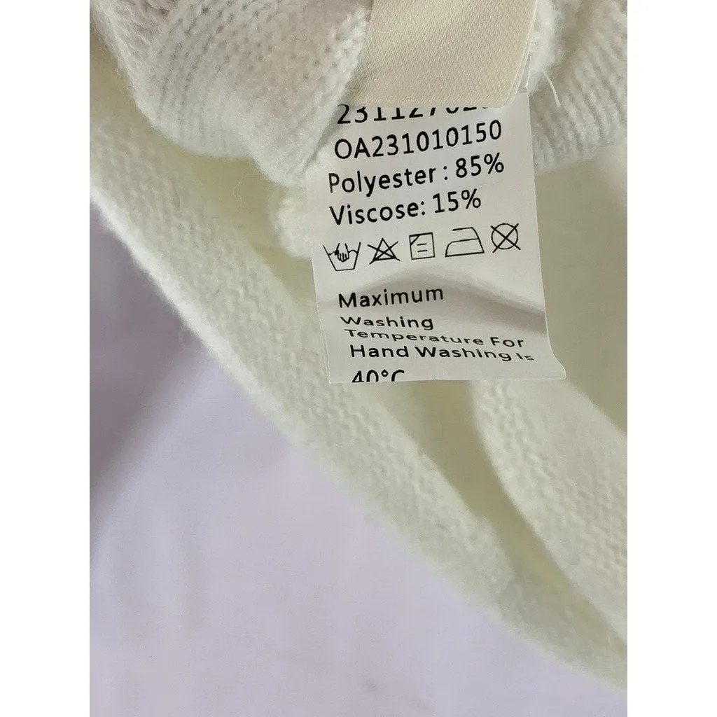 COMMENSE Women's Off-White Piping Mock-Neck Long Sleeve Knit Top SZ XS(US2)
