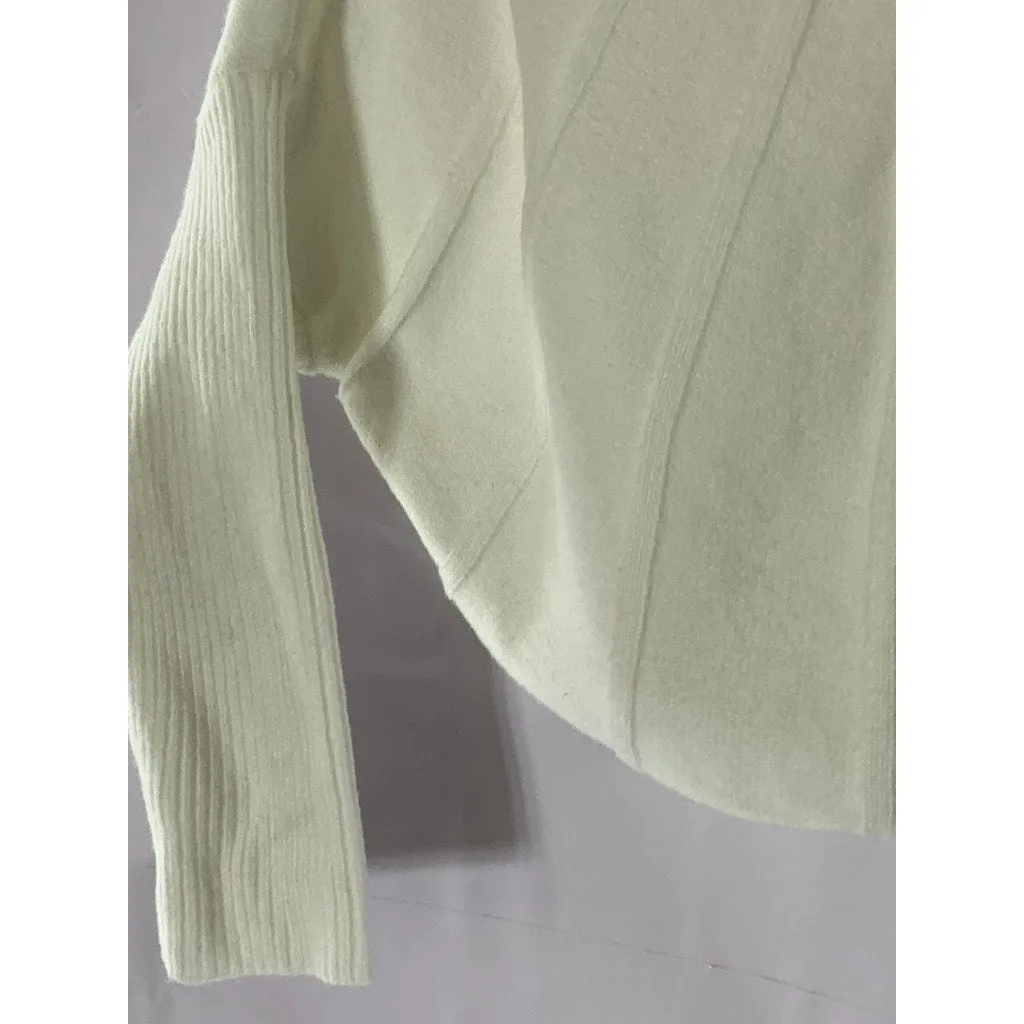 COMMENSE Women's Off-White Piping Mock-Neck Long Sleeve Knit Top SZ XS(US2)