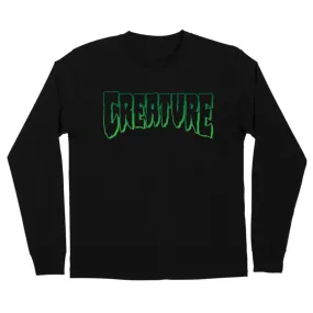 Creature Logo Outline Regular L/S Mens T-Shirt, Black