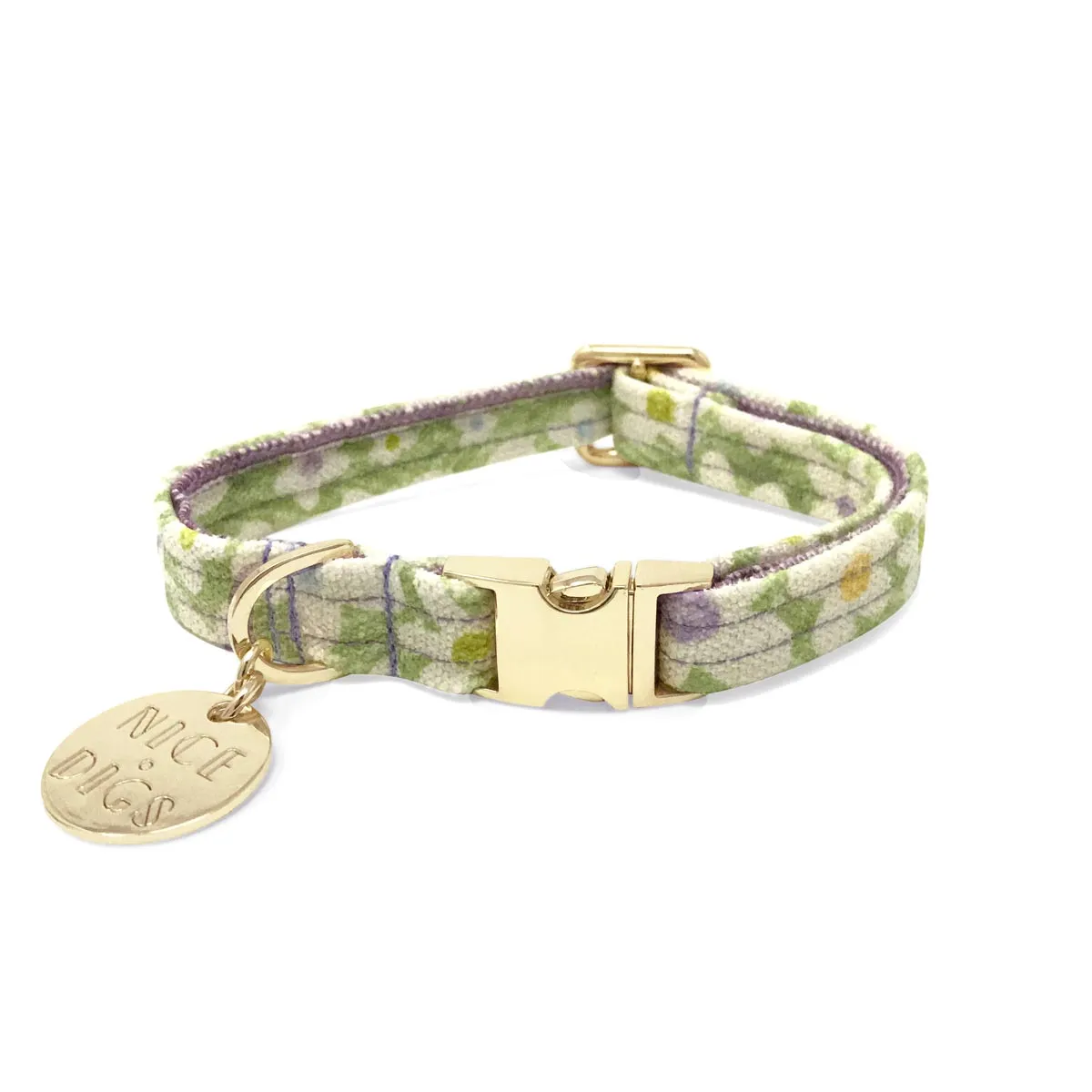 Daisy Printed Dog Collar - Pistachio - XS ONLY