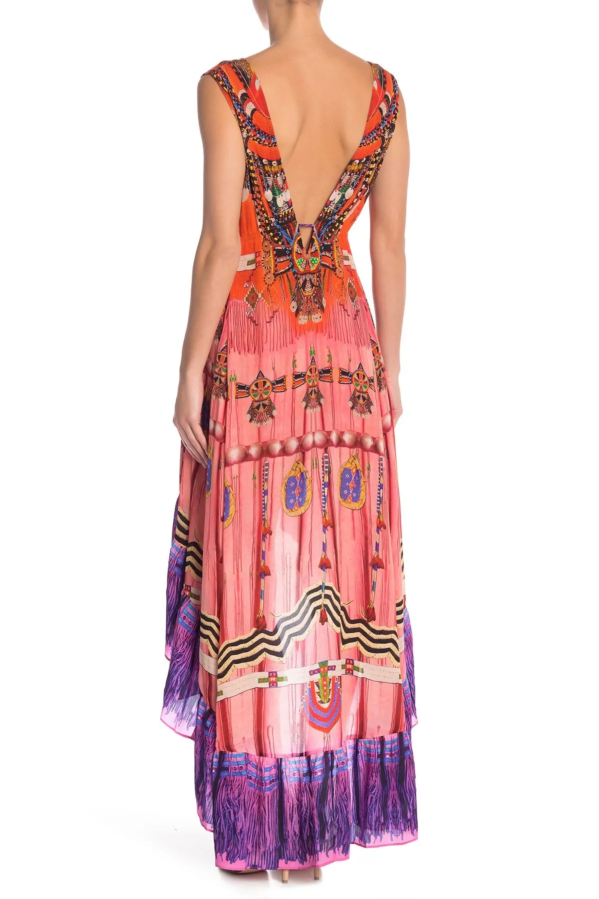 Designer Red High Low Dress