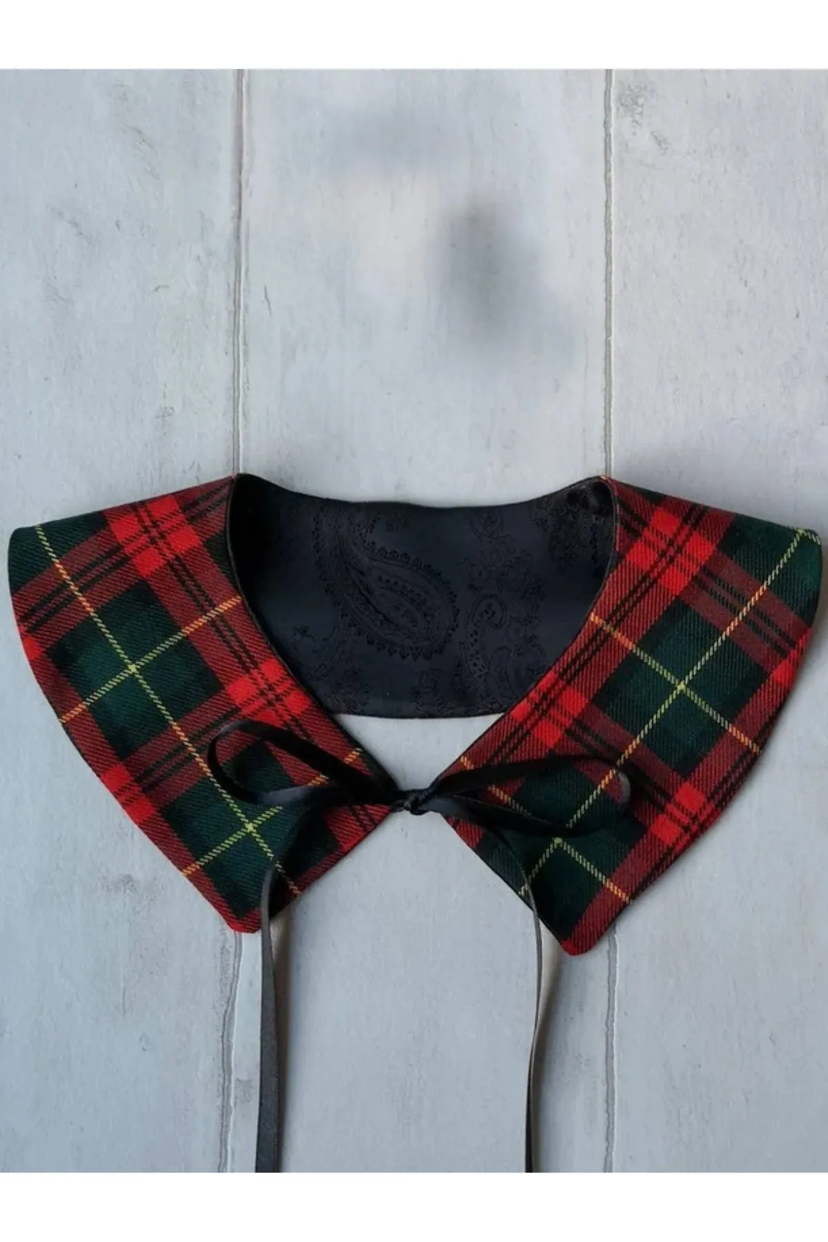 Detachable Pointed Tartan Collar