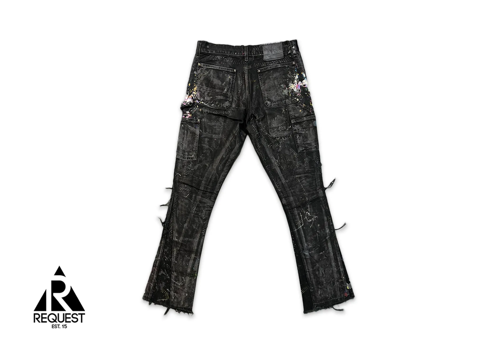 Distressed Flared Carpenter "Black"