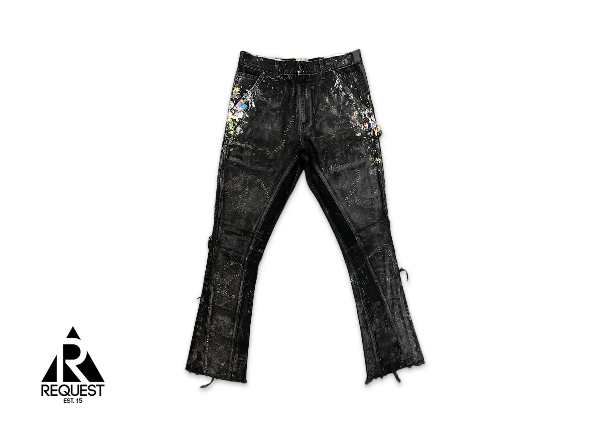 Distressed Flared Carpenter "Black"