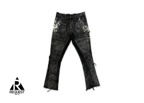 Distressed Flared Carpenter "Black"