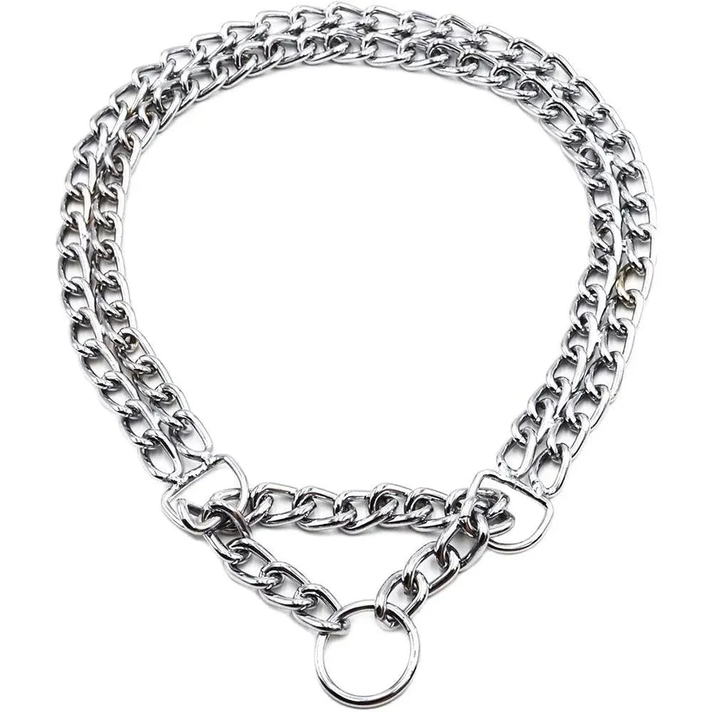 Dog Training Collar Heavy Duty Stainless Steel 2 Row No Pull Metal