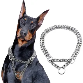 Dog Training Collar Heavy Duty Stainless Steel 2 Row No Pull Metal