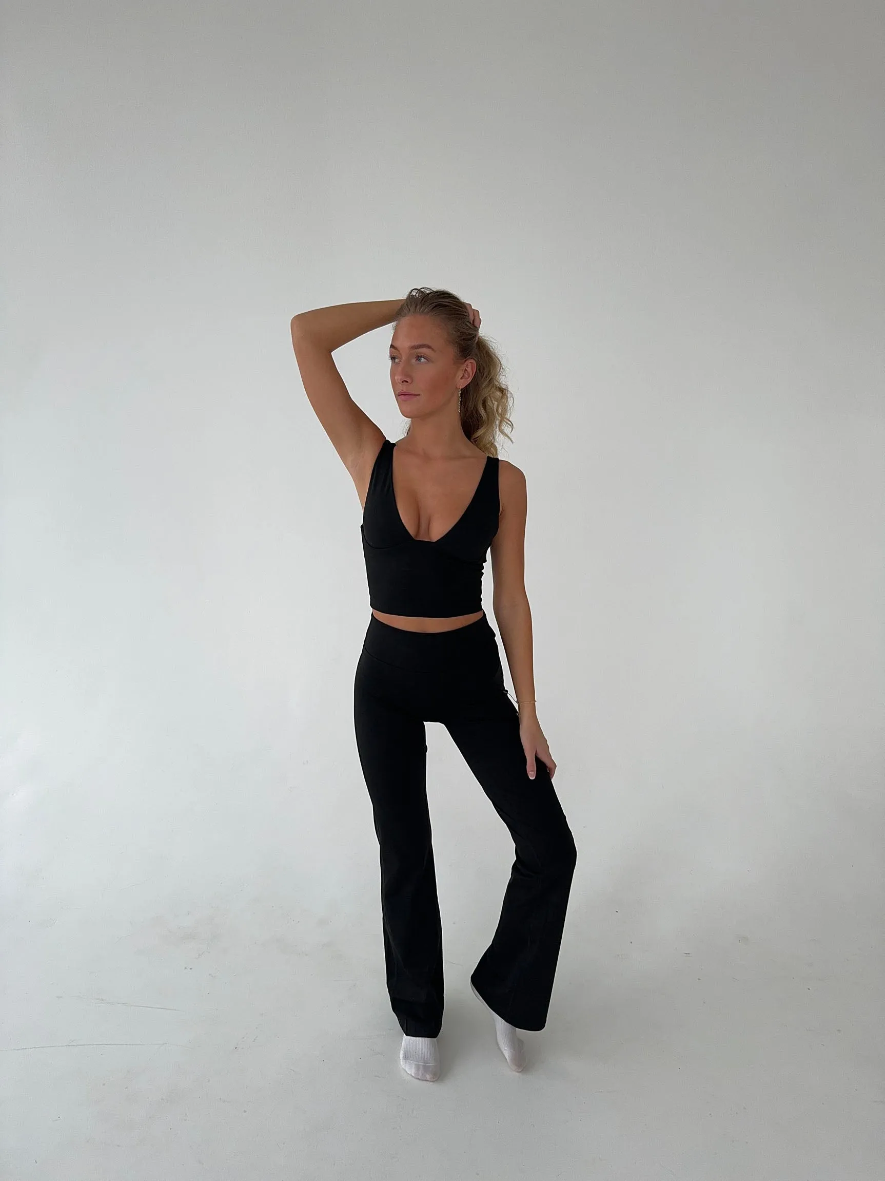 Essential flared pants - Jet Black