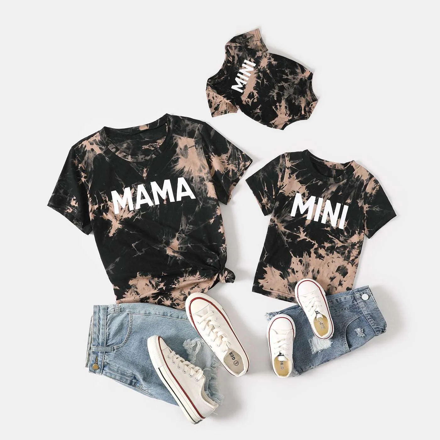 Family Matching Outfits 100% Cotton Letter Printed Short Sleeves T shirt