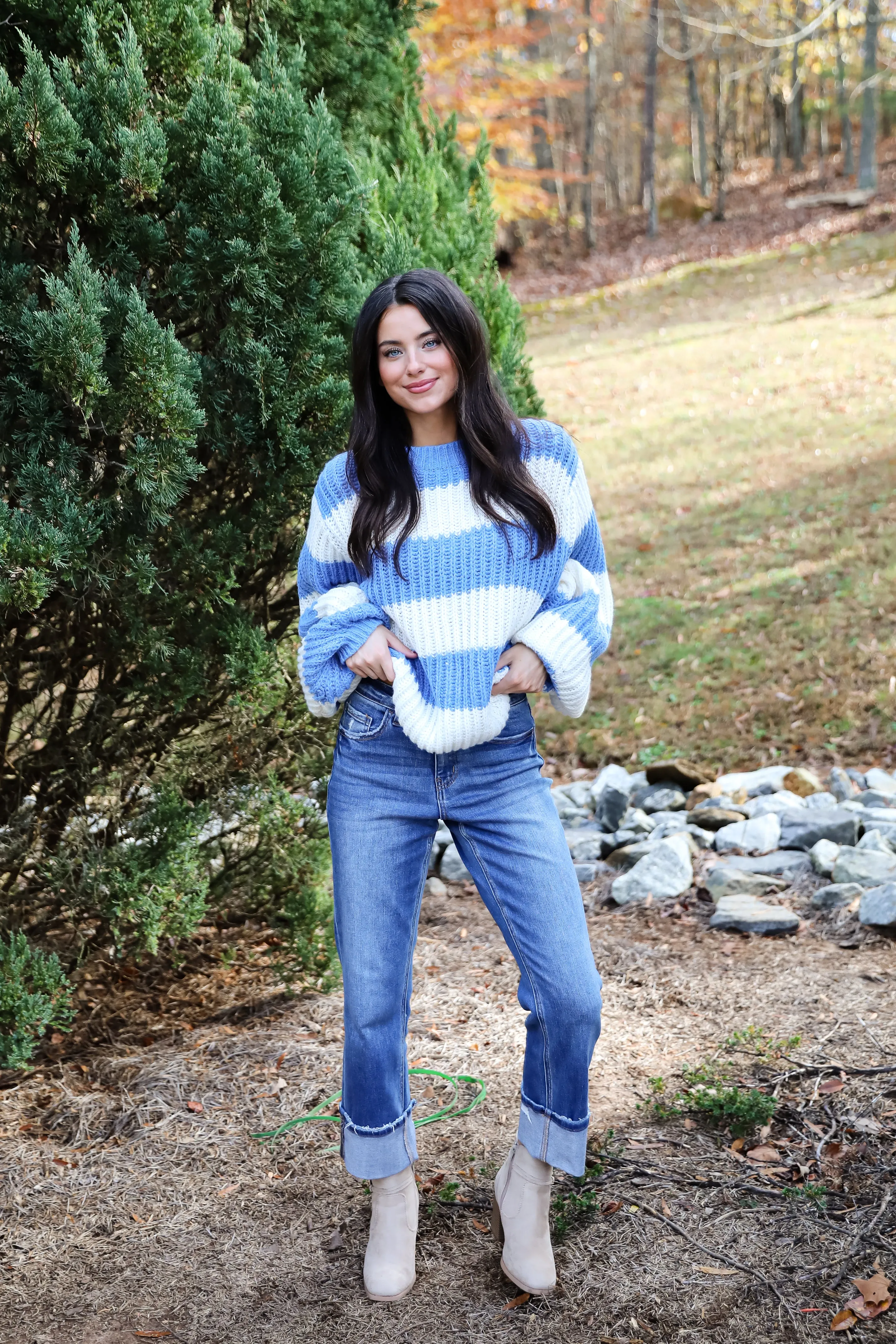 FINAL SALE - Cozy Aesthetic Striped Oversized Sweater