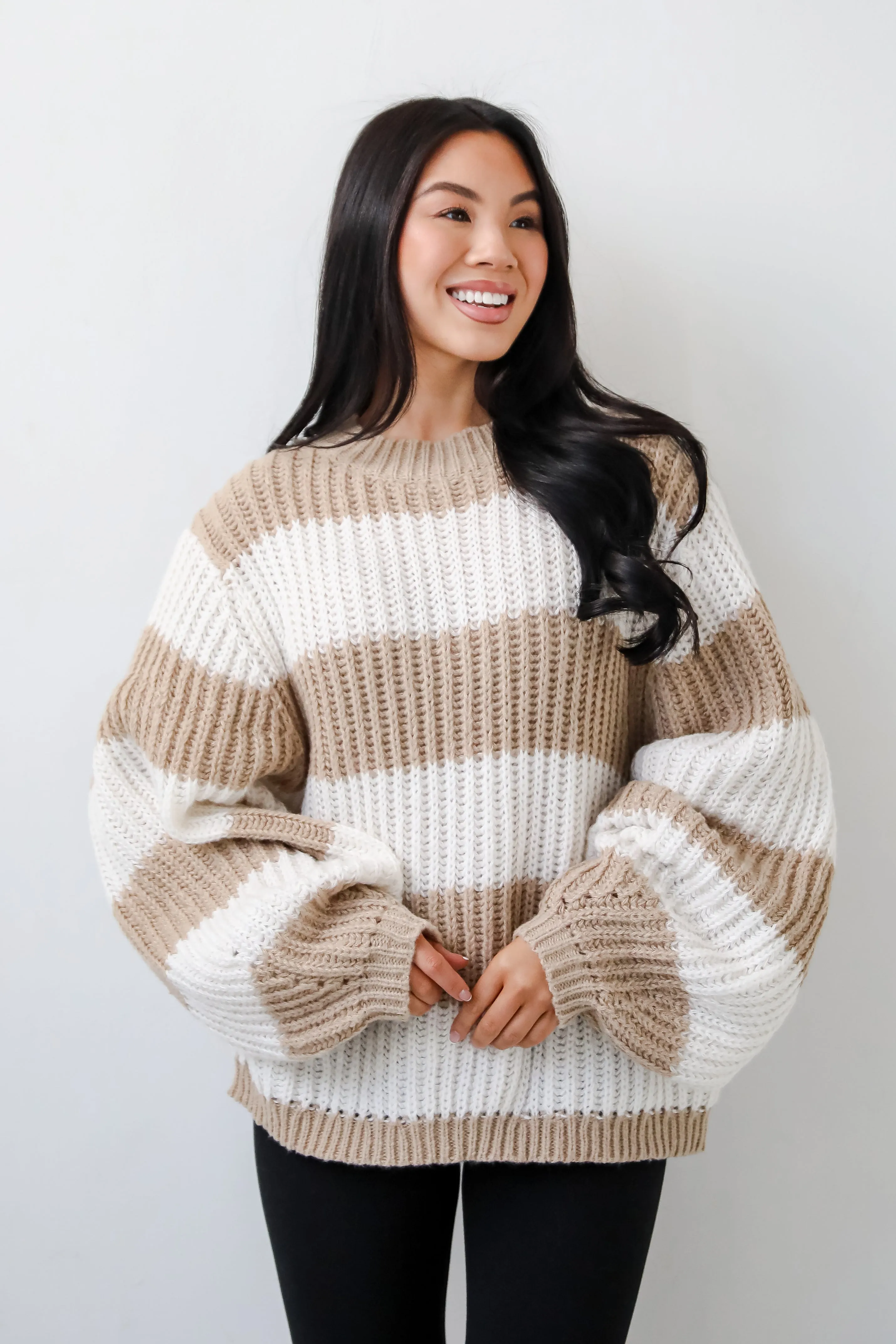 FINAL SALE - Cozy Aesthetic Striped Oversized Sweater