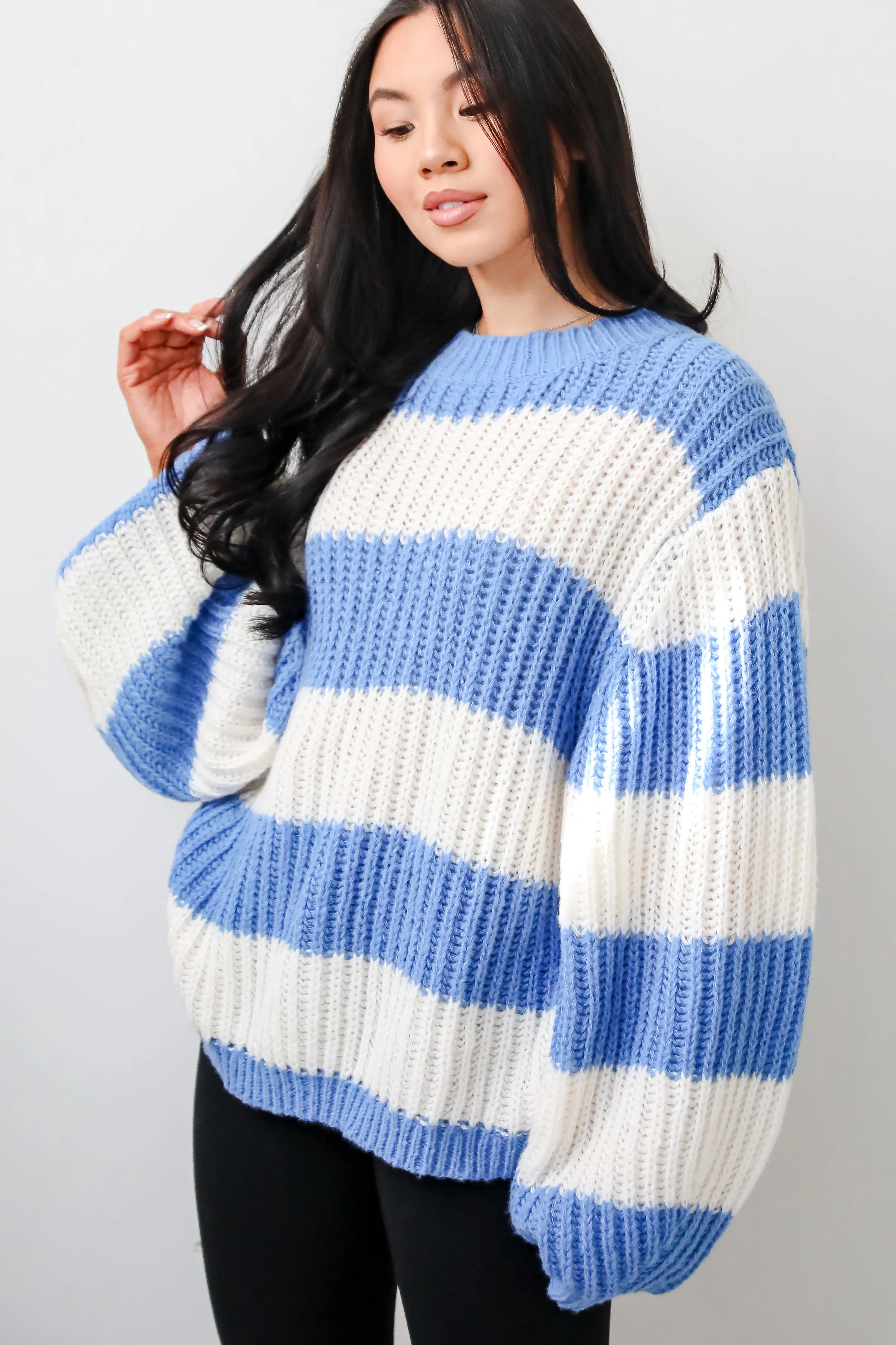 FINAL SALE - Cozy Aesthetic Striped Oversized Sweater