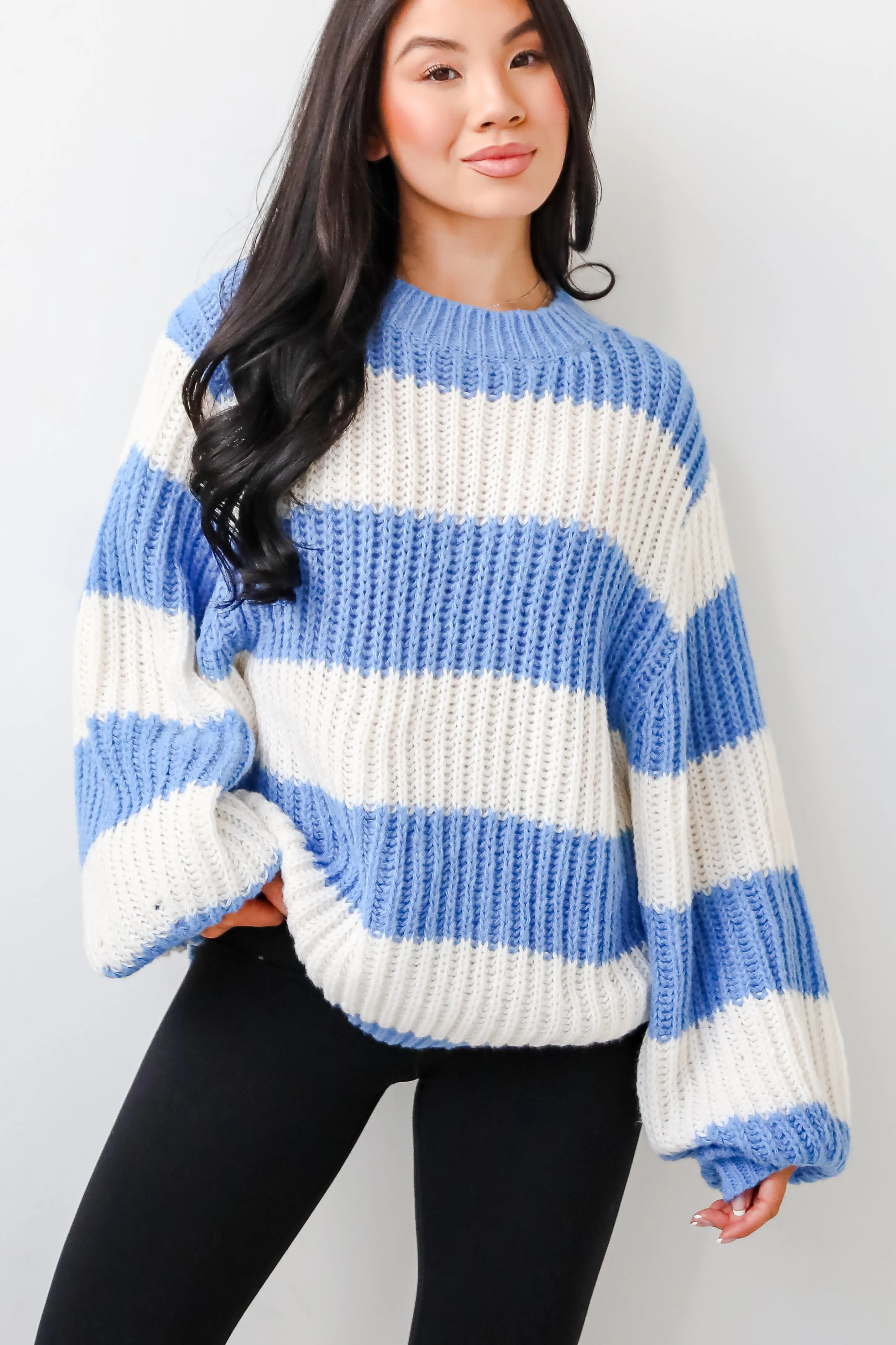 FINAL SALE - Cozy Aesthetic Striped Oversized Sweater