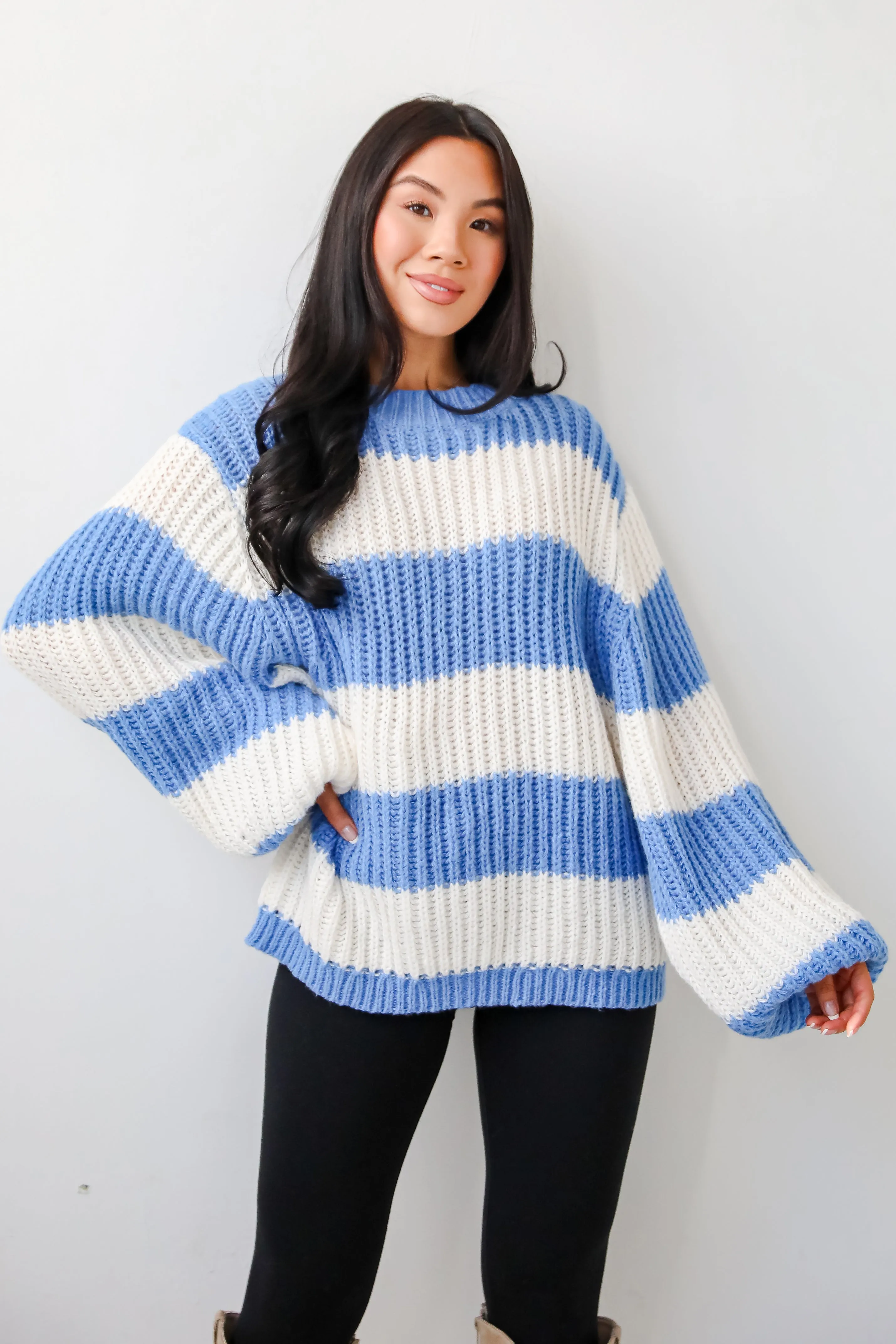 FINAL SALE - Cozy Aesthetic Striped Oversized Sweater