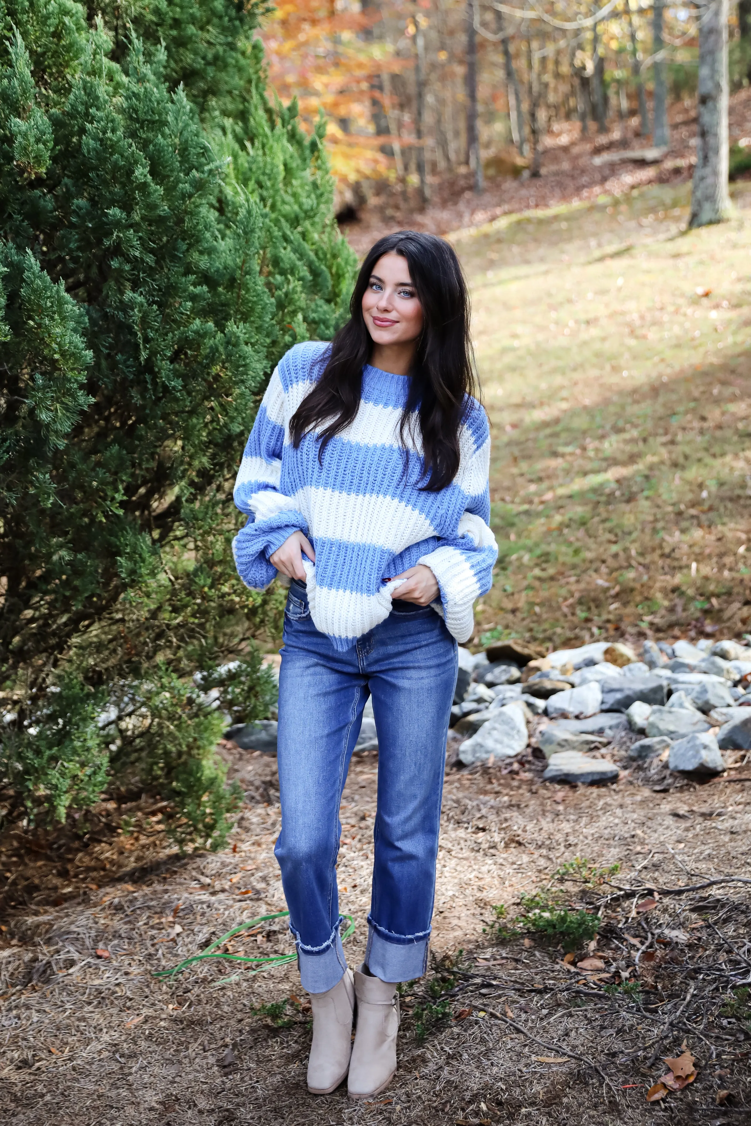 FINAL SALE - Cozy Aesthetic Striped Oversized Sweater