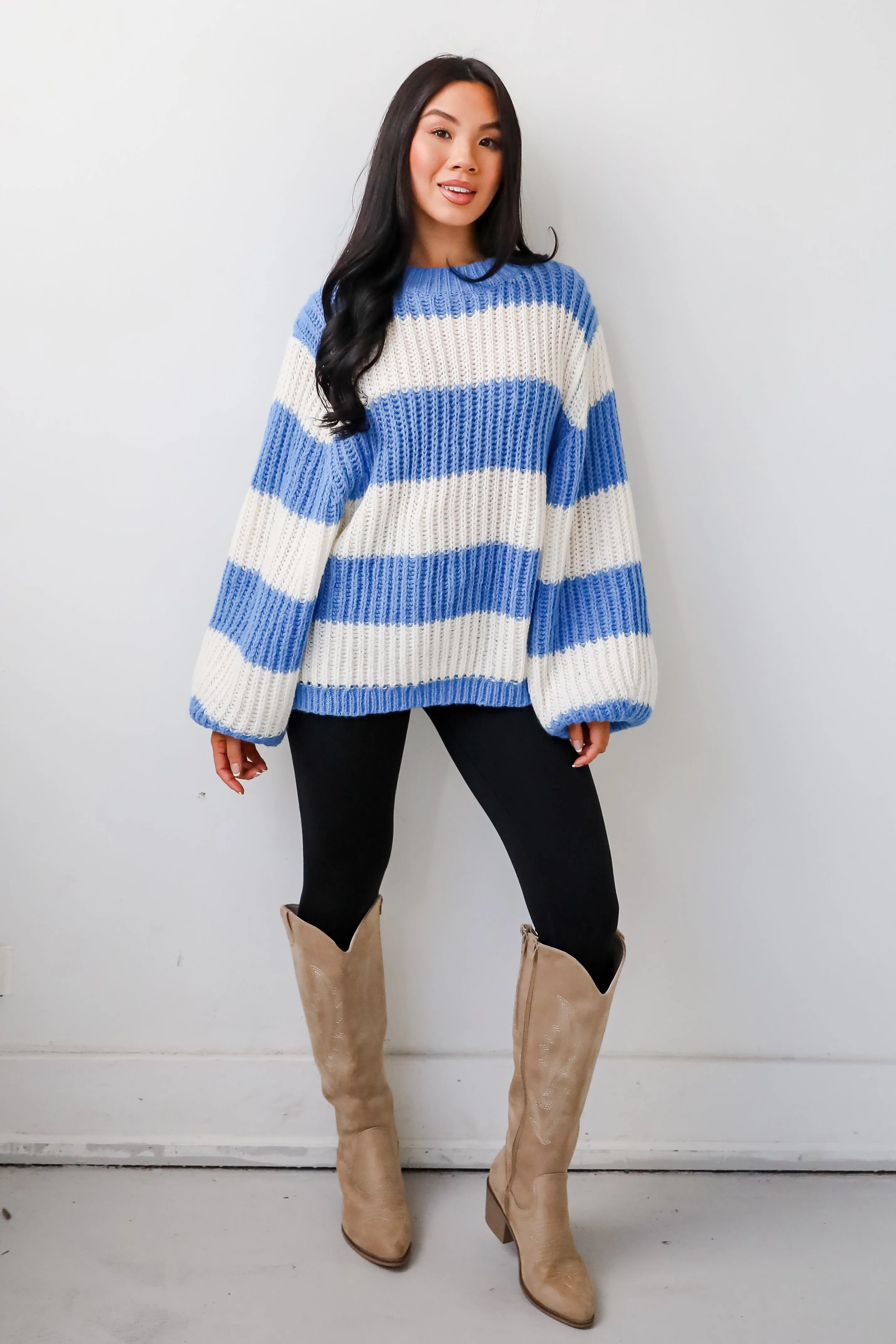 FINAL SALE - Cozy Aesthetic Striped Oversized Sweater