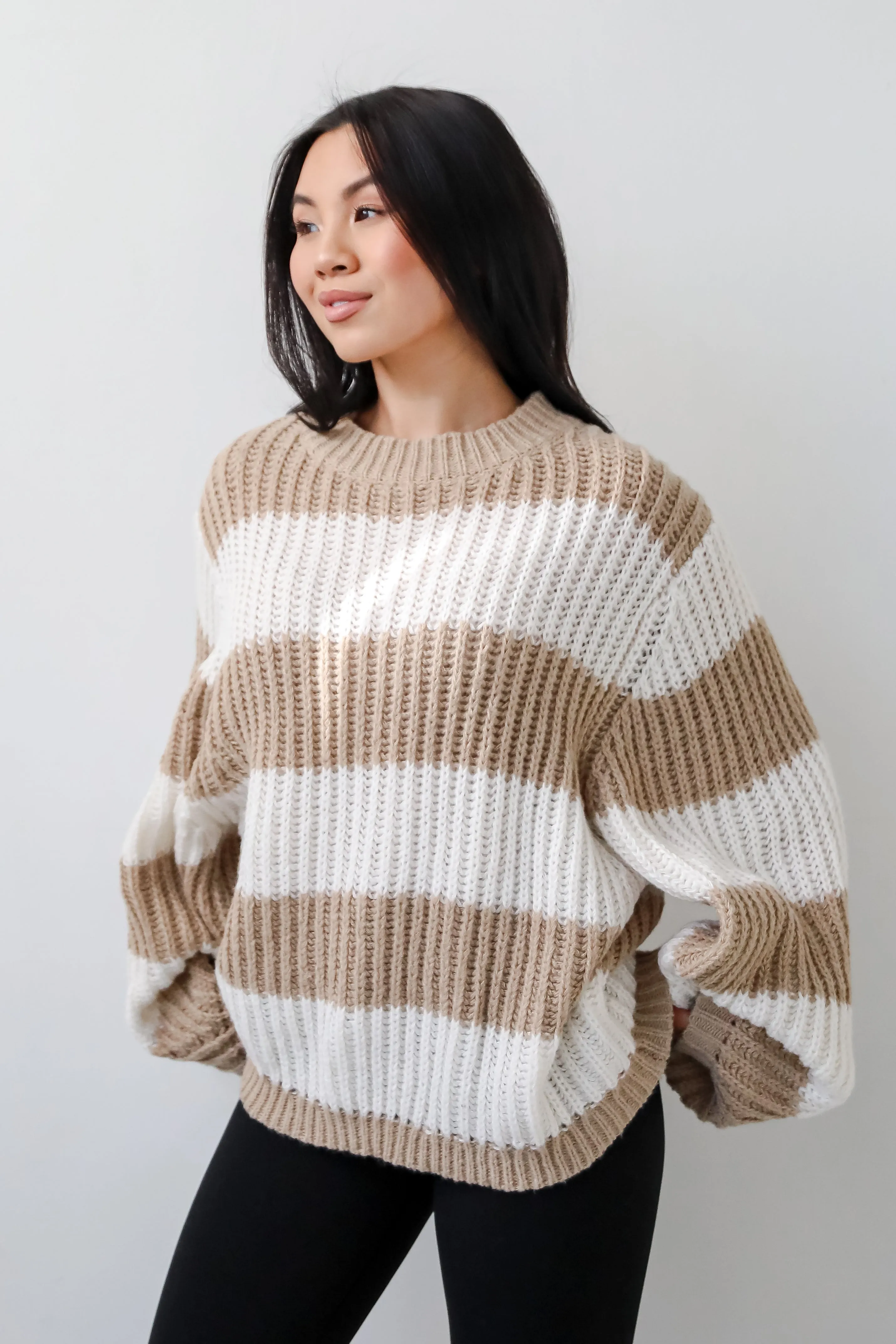 FINAL SALE - Cozy Aesthetic Striped Oversized Sweater