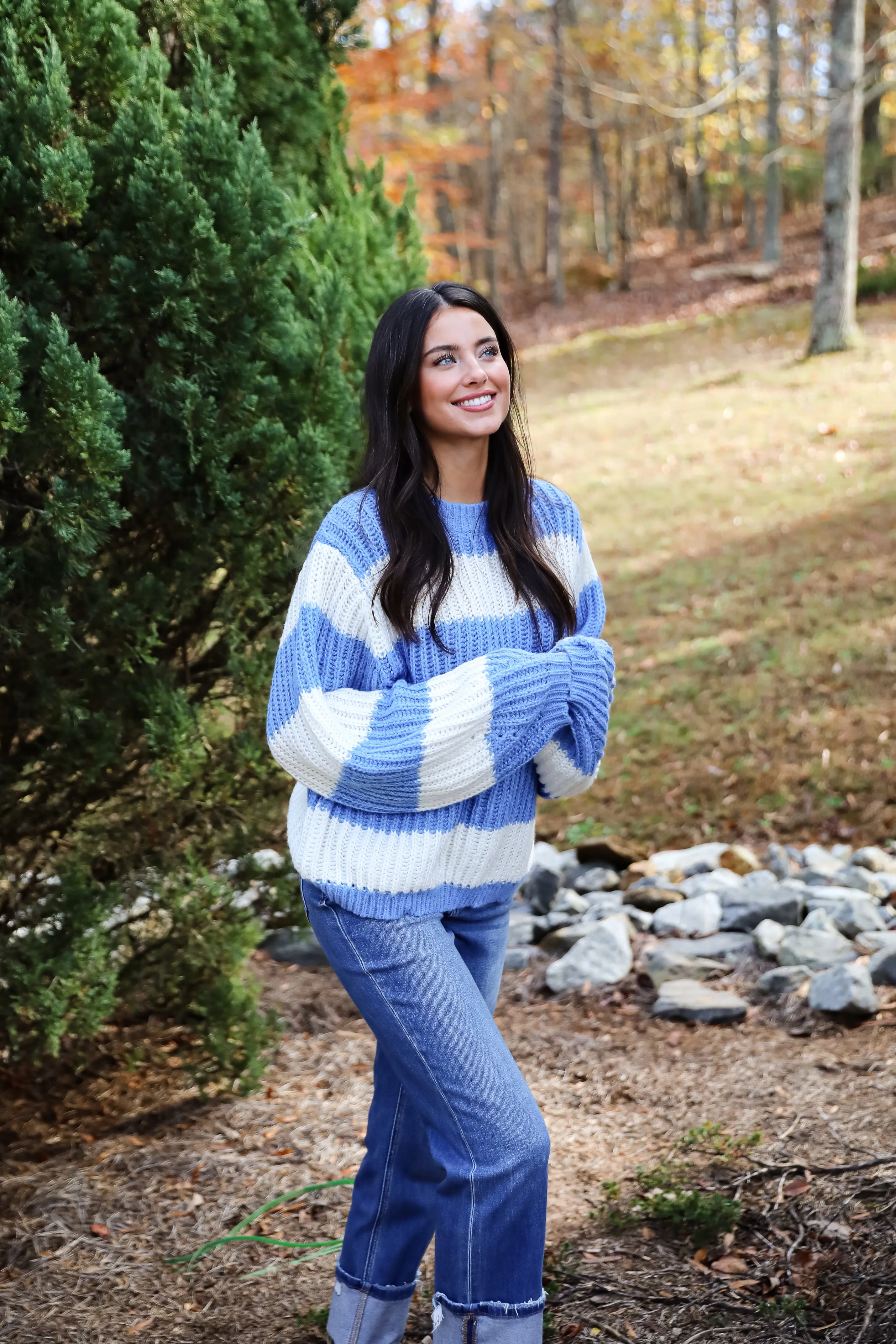 FINAL SALE - Cozy Aesthetic Striped Oversized Sweater