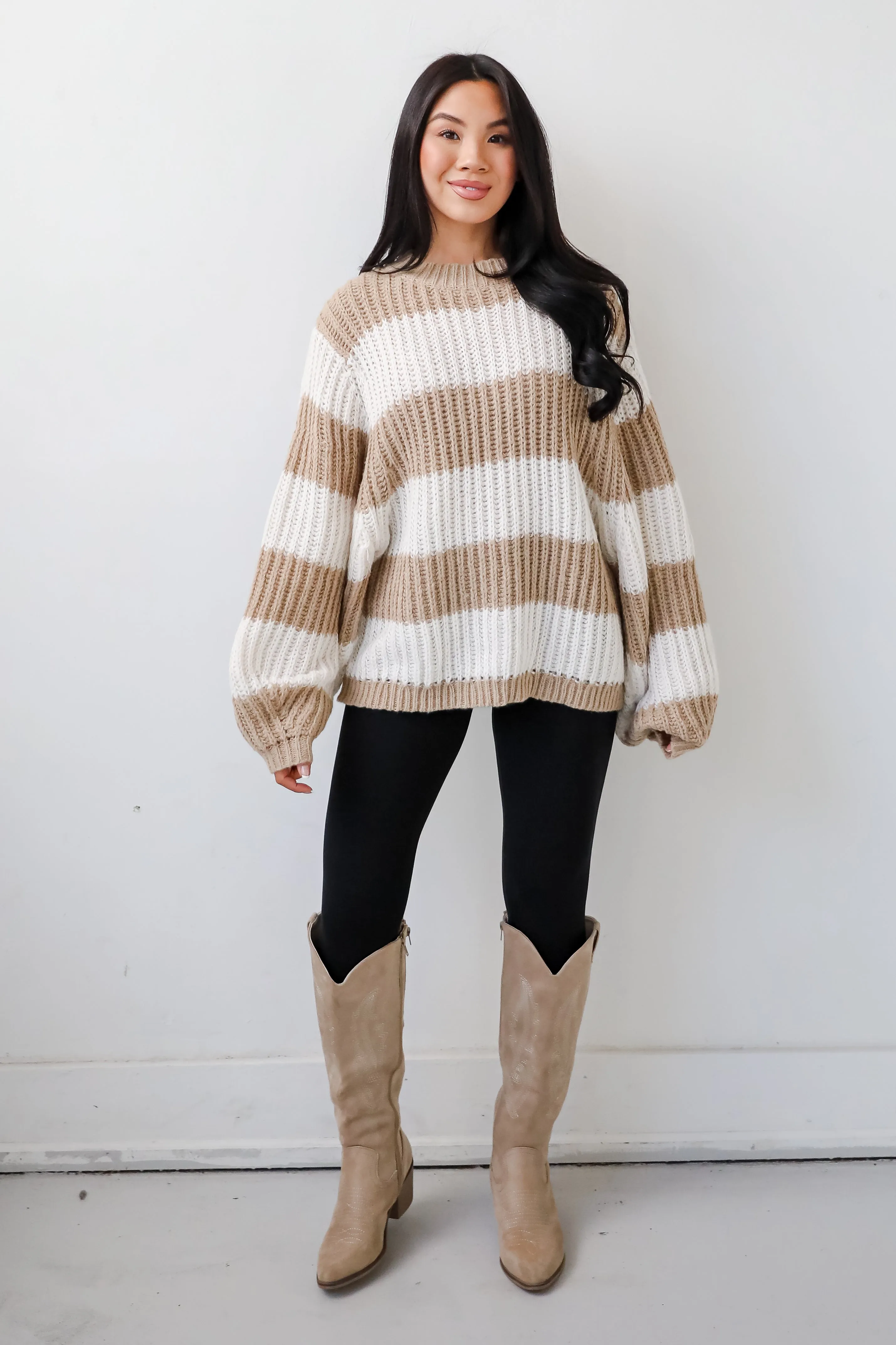 FINAL SALE - Cozy Aesthetic Striped Oversized Sweater
